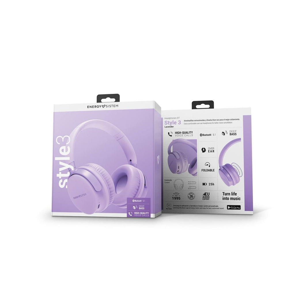Bluetooth Headband Headphones Energy Sistem Style 3 Violet Lavendar