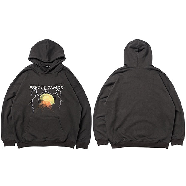 Men Hoodie Sweatshirt Hip Hop Streetwear Lightning Hoodie Pullover Harajuku Autumn Winter Fleece Hoodies Cotton Hipster