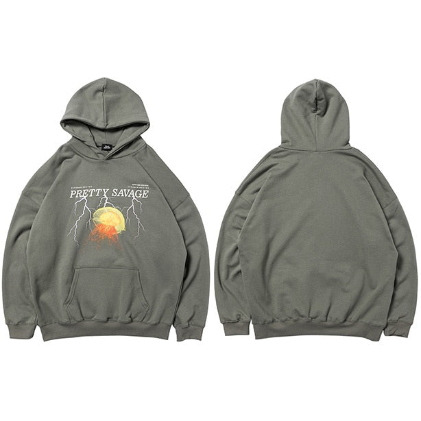 Men Hoodie Sweatshirt Hip Hop Streetwear Lightning Hoodie Pullover Harajuku Autumn Winter Fleece Hoodies Cotton Hipster