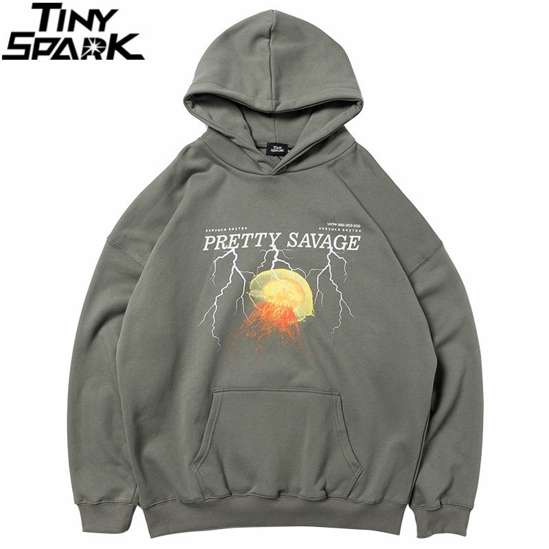 Men Hoodie Sweatshirt Hip Hop Streetwear Lightning Hoodie Pullover Harajuku Autumn Winter Fleece Hoodies Cotton Hipster